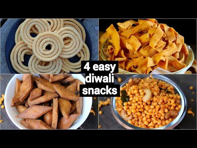 4 easy & instant diwali snacks recipes | quick deepavali snacks recipes collection