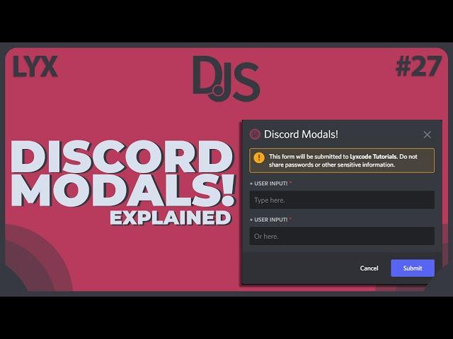 Discord Modal Interactions | Discord.JS Series | #27