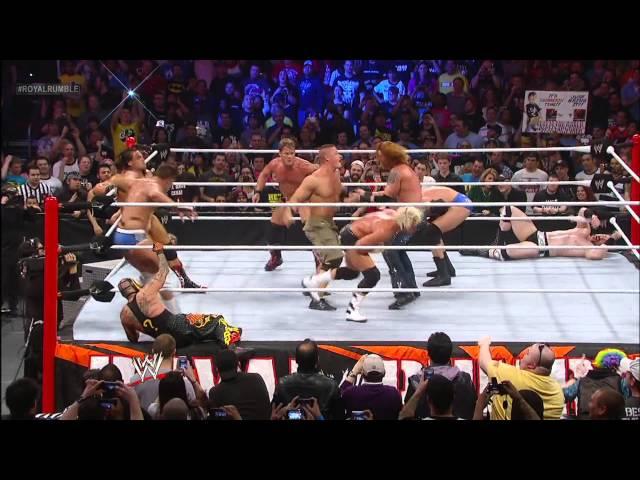 John Cena immediately makes an impact when he enters the Royal Rumble Match: Royal Rumble 2013