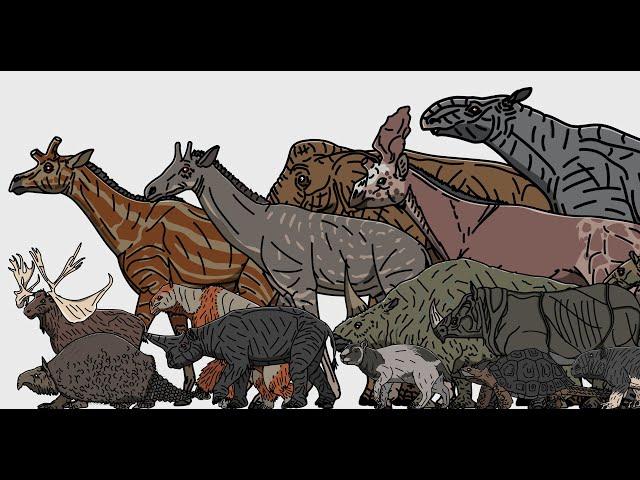 Re-Animated Extinct Animals of S America, N America, Europe, Africa, S Asia, Australia & New Zealand