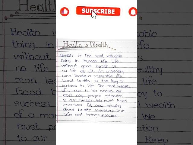 essay on health is wealth । Health is Wealth essay । #shorts #essay