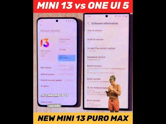 One UI 5 vs MIUI 13   #miui13 #ytshorts #shorts  / @Techwonder37 