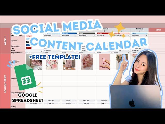 HOW I PLAN MY SOCIAL MEDIA CONTENT USING GOOGLE SHEET | 2023  [FREE TEMPLATE!]