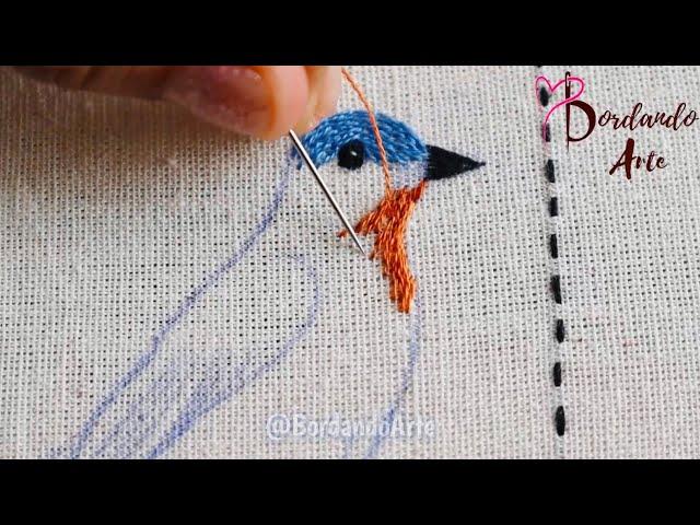 BORDADO A MANO PINTAR CON HILOS AVE | HAND EMBROIDERY NEEDLE PAINTING