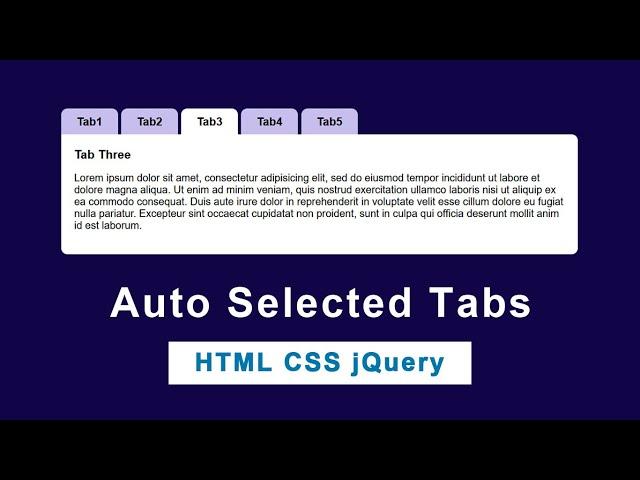 Create Tabs Menu using jQuery | Custom Tab Menu in jQuery