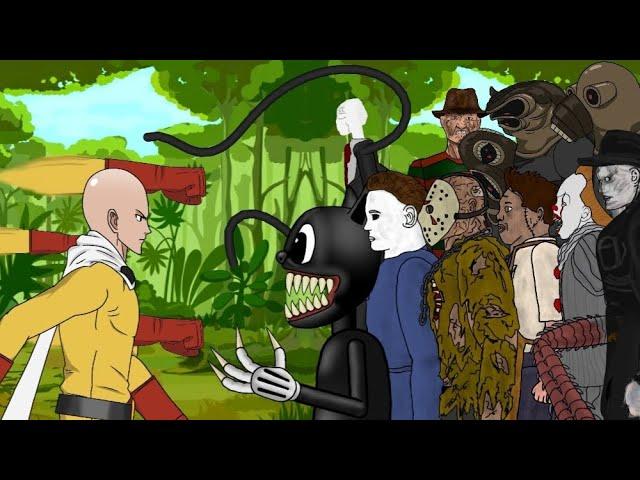 Saitama VS Cartoon Cat, Michael Myers, Jason, Slenderman, Leatherface, Tyrant X ANIMATION Dc2