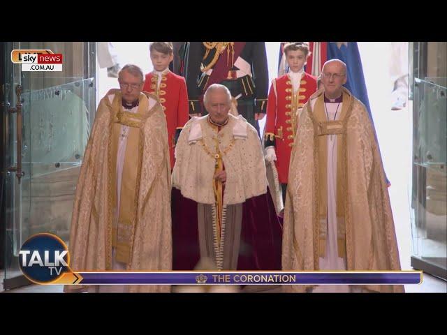 The coronation procession of King Charles III into Westminster Abbey