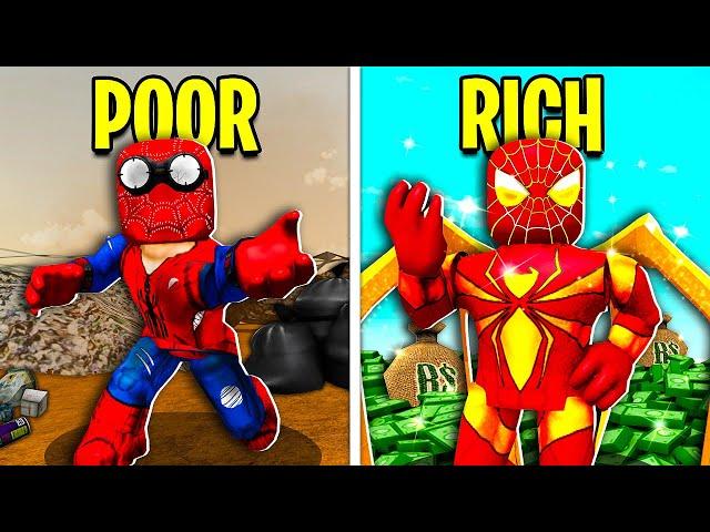 POOR Spiderman Vs RICH Spiderman! (Roblox)