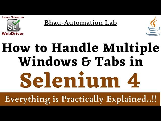 How to handle multiple tabs windows in Selenium 4 | Open New tab and windows Selenium 4