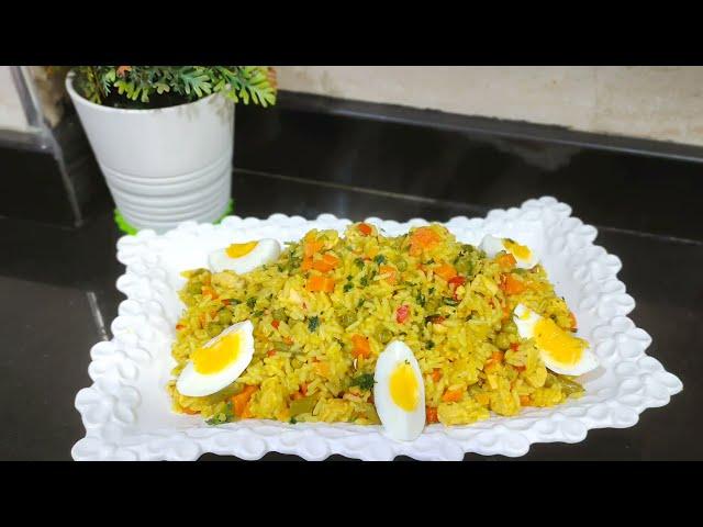 وجبة عشاء سريعة تحضير أرز بالدجاج والخضار 