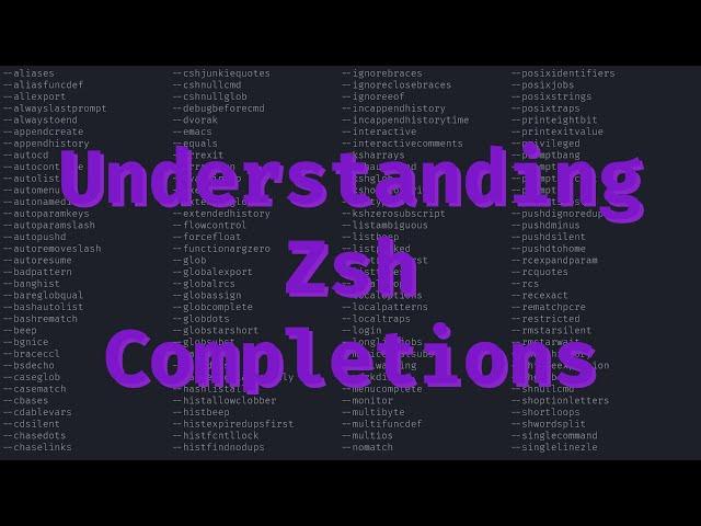 Understanding #Zsh Completions