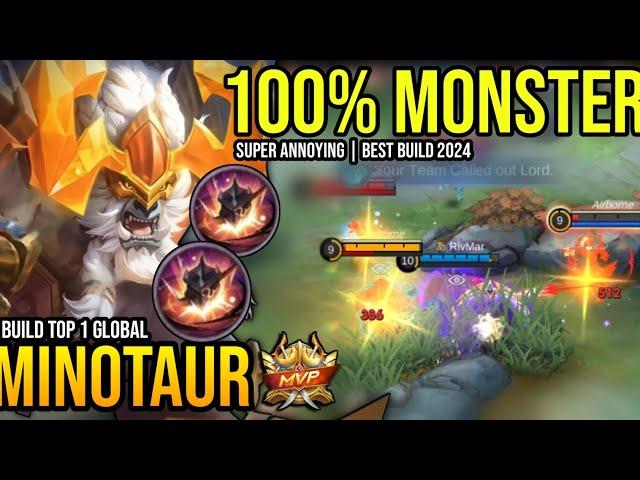 MINOTAUR BEST BUILD 2024 | BUILD TOP GLOBAL MINOTAUR GAMEPLAY | MOBILE LEGENDS