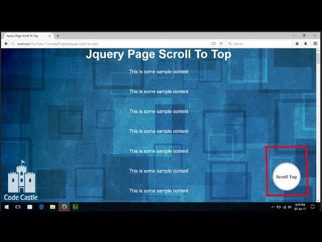 Jquery Page Scroll To Top,  Jquery Scroll Top, Button Back Top, Scroll Top, Back To Top Jquery