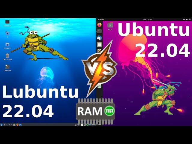 Lubuntu 22.04 vs Ubuntu 22.04: RAM Usage