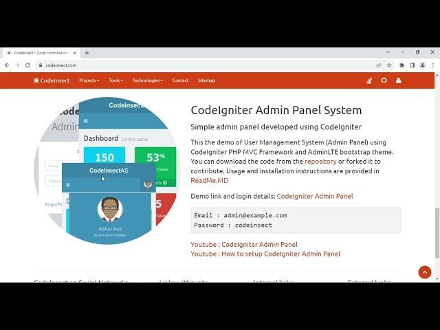 #CodeIgniter Admin Panel with User Roles and Permissions