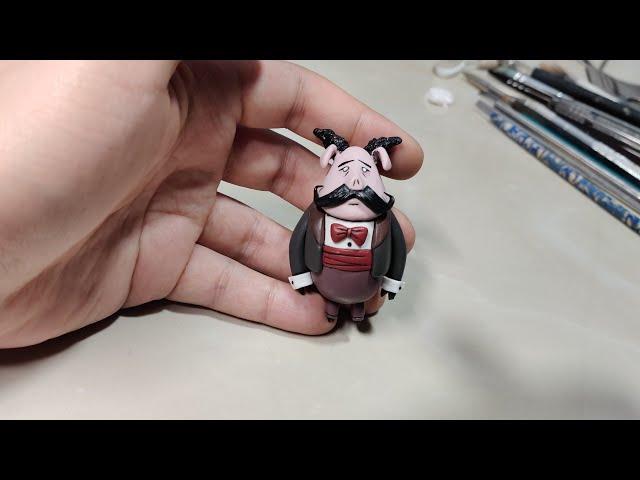 Clay Art|手工自製飢荒豬人銀行家軟陶泥教學 Sculpting Don't Starve Banker - Polymer Clay (Fimo) Tutorial【非人協會軟陶手工Clay】