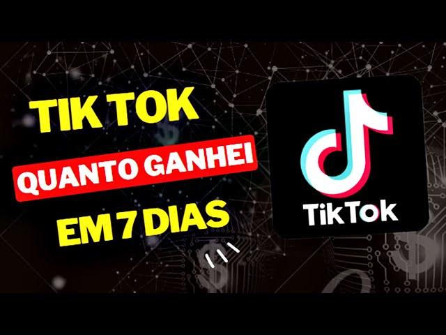 Monetizei Segundo Canal no Tik Tok.  Quanto Ganhei em 7 dias?