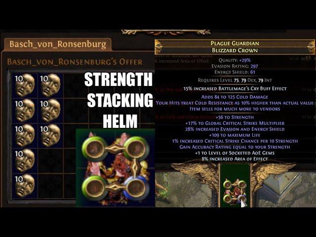 POE: 3 Minute Guide to Crafting an 80 Div Strength Stacking Helm (◆expensive)