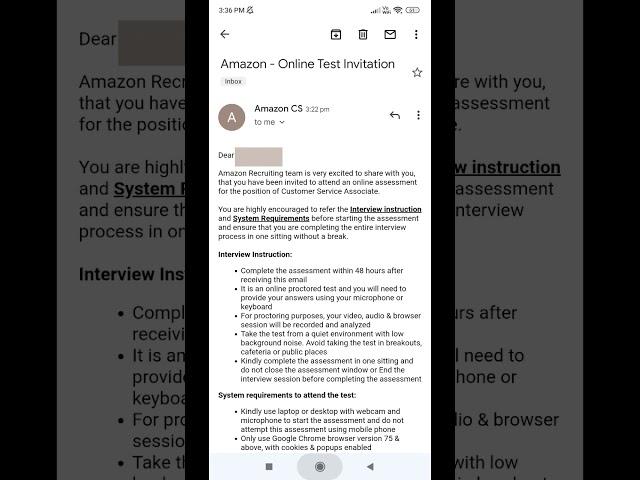 Amazon online test invitation || Amazon test || Amazon assessment