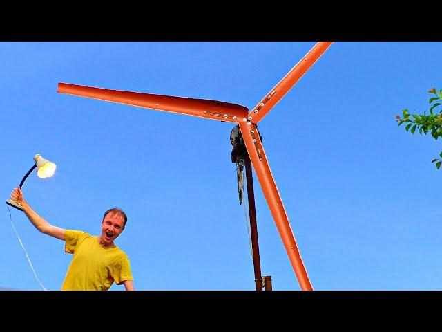 Made a powerful Wind Generator for the whole house  Free electricity  Emission free energy