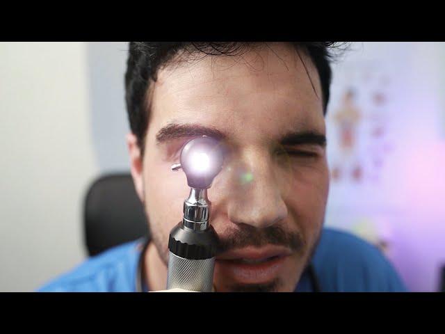 ASMR - Close up MEDICAL EXAM TRIGGERS  (Follow The Light, Ear Cleaning, Vitals)