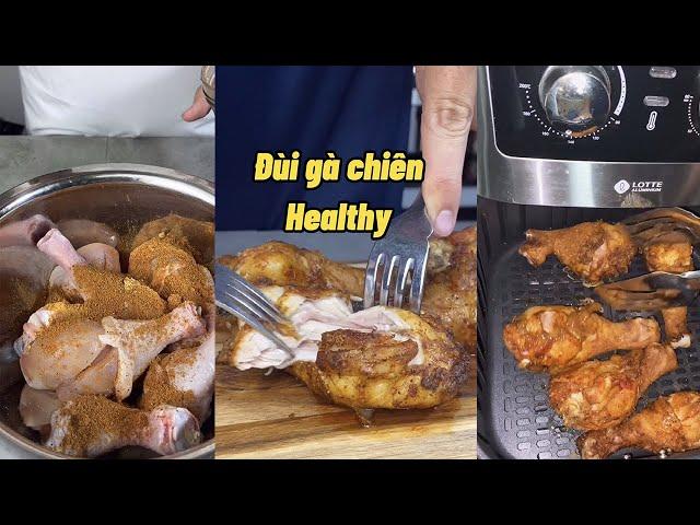 Đùi gà chiên bằng nồi chiên không dầu  - Fried chicken leg with oil free fryer #tiktok #shorts