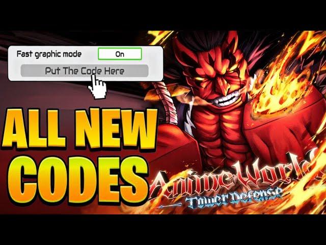 *NEW* ALL WORKING CODES FOR ANIME WORLD TOWER DEFENSE! ROBLOX AWTD CODES 2024