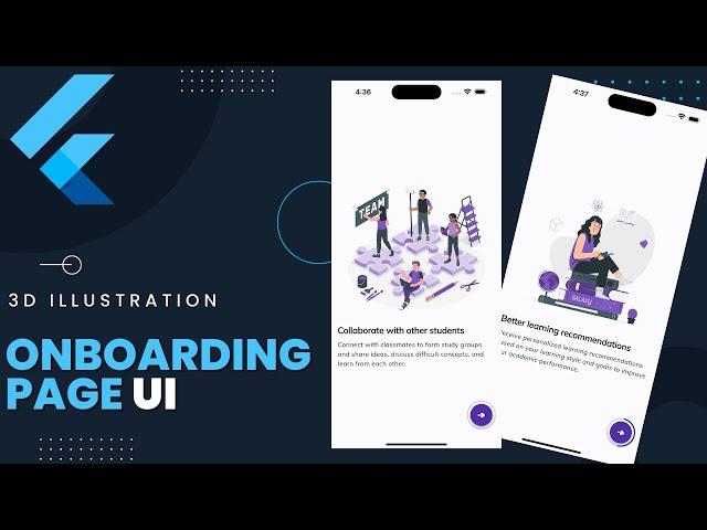 Experience Seamless Onboarding with Flutter UI: A 3D Illustration Video