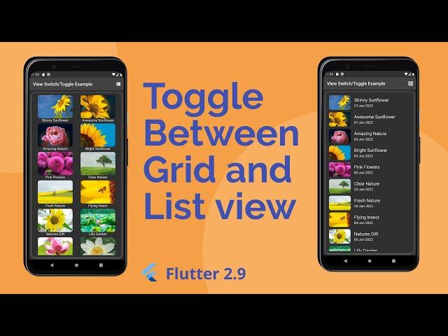 Flutter - Toggling Between Gridview and Listview | Switching between Gridview and Listview