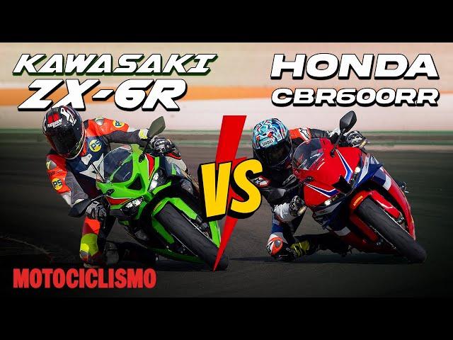 Honda CBR600RR vs Kawasaki ZX-6R comparison, test, features and review in Spanish