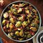 Brussel sprouts with bacon.                      a