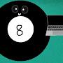 8-Ball with a laptop