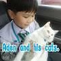 Aden and his cats Aden