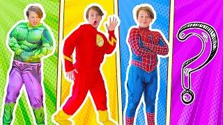 Three Colored Costumes Superheroes + more videos for kids with Adriana and Ali