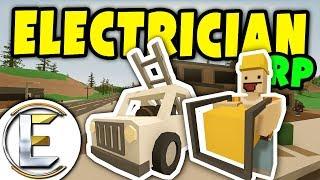 OVERPRICED ELECTRICIAN RP | Unturned Roleplay - Sparky helping to put electricity in their homes