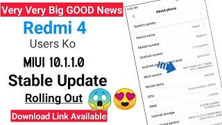 Finally MIUI 10.1.1.0 Global STABLE update Rolling Out For Redmi 4/4x | Download Link