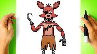 Como DESENHAR o FOXY - Como DIBUJAR a FOXY - Five Nights at Freddy's - FNAF Drawing Tutorial