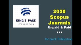 # 2020 Scopus Journals # for quick publications