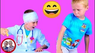 CAT scan! | Mike and Jake pretend play | Doctor set toys | Doctor kit  डॉक्टर सेट  |  العاب دكتور