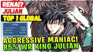 AGGRESSIVE MANIAC!! 85% Win Rate King Julian [ Top 1 Global Julian ] Renai - Mobile Legends Build