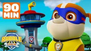 Rubble & PAW Patrol's Lookout Tower Rescues! w/ Chase, Rocky | 90 Minute Compilation | Rubble & Crew