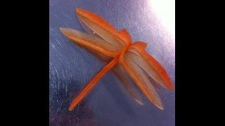 Fruit And Vegetable Carving : Dragonfly Carrot !!