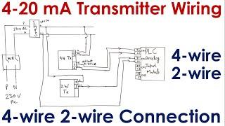 4-20 mA Transmitter Wiring: 4wire Transmitter connection & 2wire Loop powered Transmitter connection