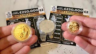 Black and Gold £250k Scratch Cards from the National Lottery scratchcard