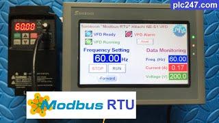 Samkoon HMI "Modbus RTU" Hitachi NE-S1 Tutorial