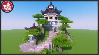 How to build: White octogon Chinese house on a hill! - Minecraft