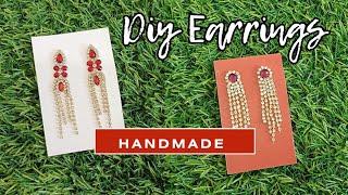 Handmade  Party wear Earrings making || DIY Earrings #Diy #handmade #viralvideo #diyjewelery