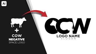 Create Negative Space Cow Logo Design Using Illustrator