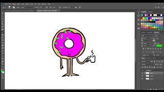 jasey crowl draws Professor Donut in Photoshop - timelapse