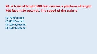 70. A train of length 500 feet crosses a platform of length 700 feet in 10 seconds. || edu214